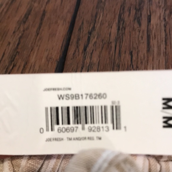 3 for $35! Tan and white brand new Joe Fresh tie shorts - Picture 5 of 5